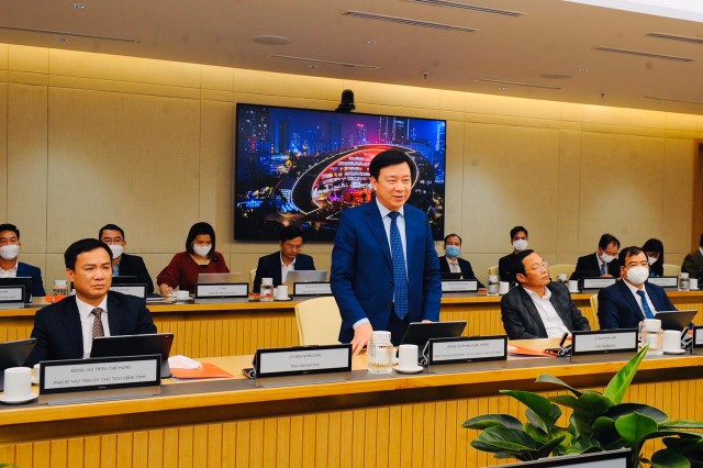 Ông Phạm Xuân Thăng, Bí thư Tỉnh ủy Hải Dương phát biểu tại buổi lễ ký kết. Ảnh: Thành Chung