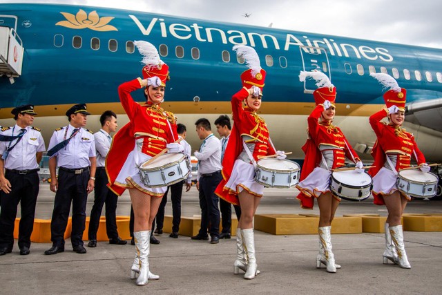Chuyến bay đầu tiên của Vietnam Airlines tới Sân bay quốc tế Sheremetyevo Nga năm 2019.