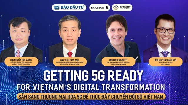 Sáng 4.4, các diễn giả trao đổi trực tuyến từ Trường quay Báo Đầu tư, Tòa soạn 47, Quán Thánh, Ba Đình, Hà Nội.