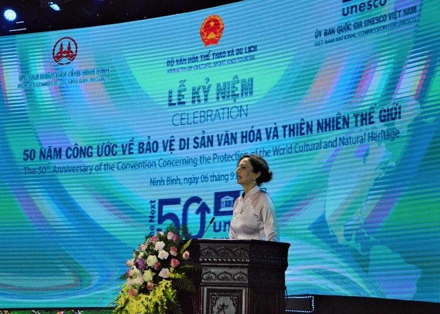 Bà Audrey Azoulay, Tổng Giám đốc UNESCO phát biểu tại Lễ kỷ niệm