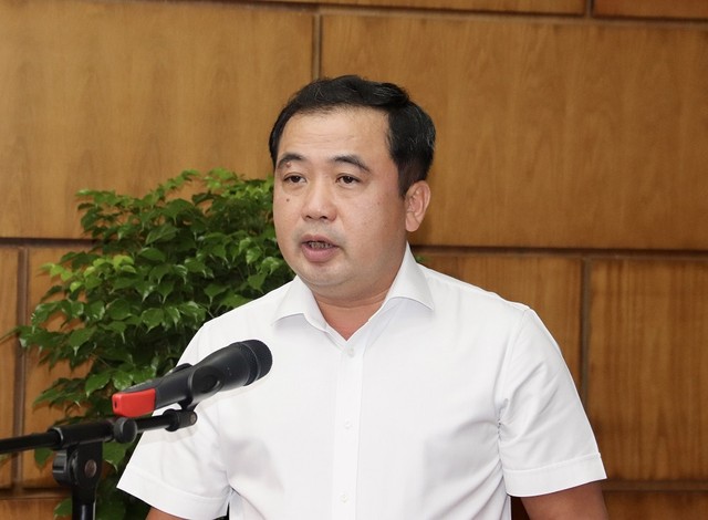 Ông Trần Đức Thắng, Bí thư Tỉnh uỷ Hải Dương phát biểu tại hội nghị. Ảnh: NM