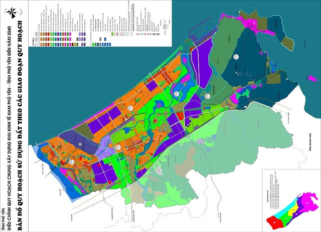 Bản đồ quy hoạch sử dụng đất tại Khu kinh tế Nam Phú Yên. Nguồn: UBND tỉnh Phú Yên