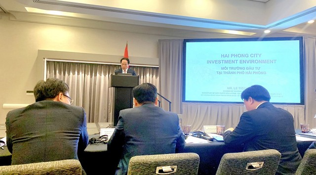 Ông Lê Tiến Châu, Bí thư Thành ủy Hải Phòng phát biểu.