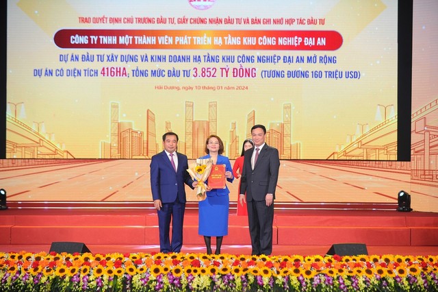 Dự án đầu tư xây dựng và kinh doanh hạ tầng khu công nghiệp Đại An mở rộng, diện tích 416 ha, tổng mức đầu tư 160 triệu USD do Công ty TNHH MTV Phát triển hạ tầng Khu công nghiệp Đại An làm chủ đầu tư.