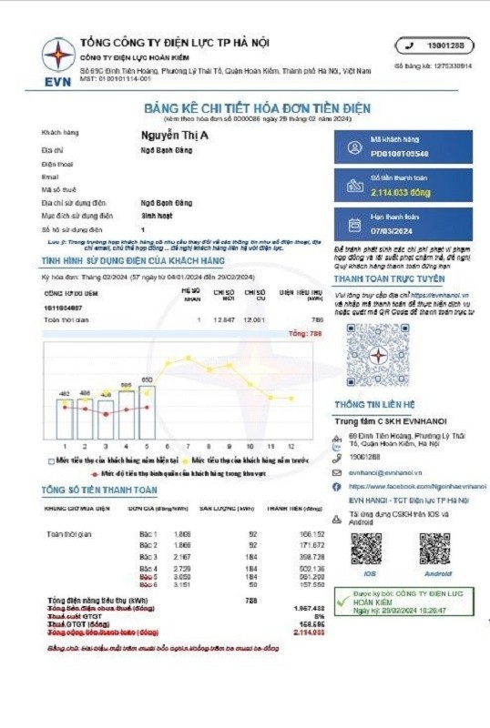 Khách hàng có thể chủ động tính tiền điện trên App của ngành điện