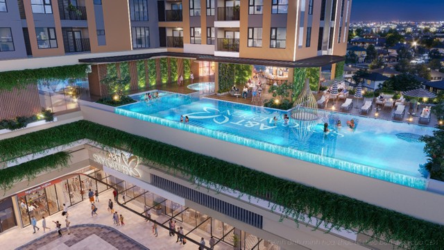 Phối cảnh hồ bơi chân mây tại tầng 4