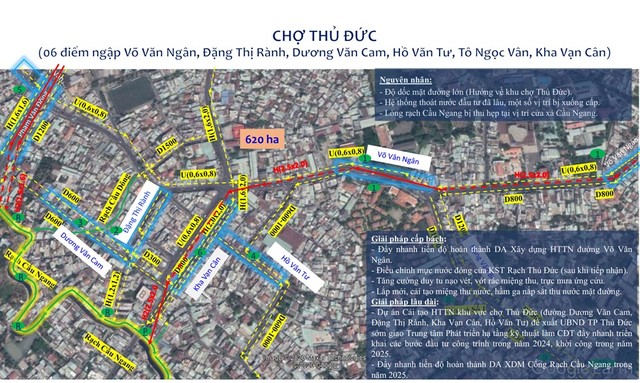 6 điểm ngập khu vực chợ Thủ Đức. Biểu đồ: UBND TP. Thủ Đức 6 điểm ngập khu vực chợ Thủ Đức. Biểu đồ: UBND TP. Thủ Đức