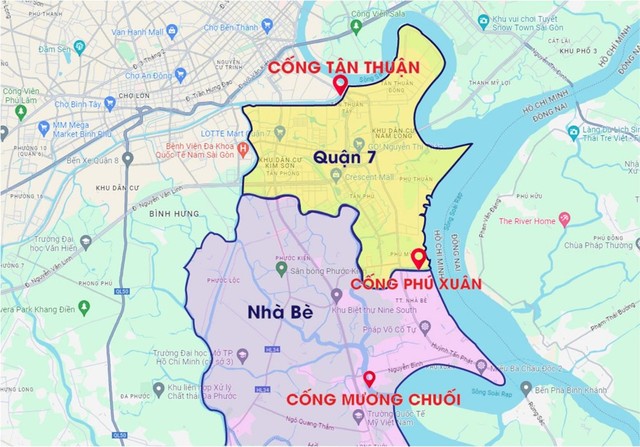 Khi các cống Tân Thuận, cống Phú Xuân, cống Mương Chuối đi vào hoạt động, lượng nước từ sông Sài Gòn chảy vào quận 7 và Nhà Bè thông qua các nhánh sông nhỏ hơn được kiểm hoàn toàn, hạn chế tình trạng ngập do triều.