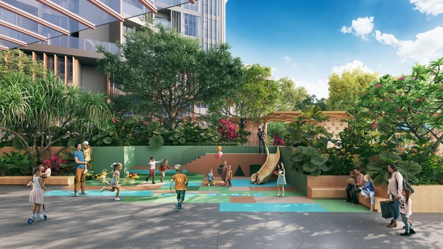 Công viên Central Park 5000m2 thuộc quần thể. Ảnh phối cảnh minh họa Sun Property