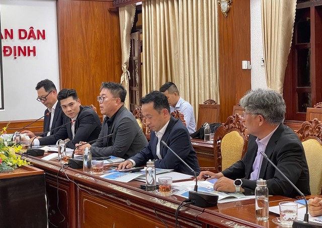 Đoàn doanh nghiệp Hàn Quốc tại buổi làm việc với tỉnh Bình Định. Ảnh: IPC Bình Định.