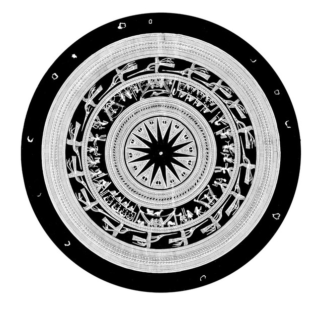 Hoa văn trên mặt trống.