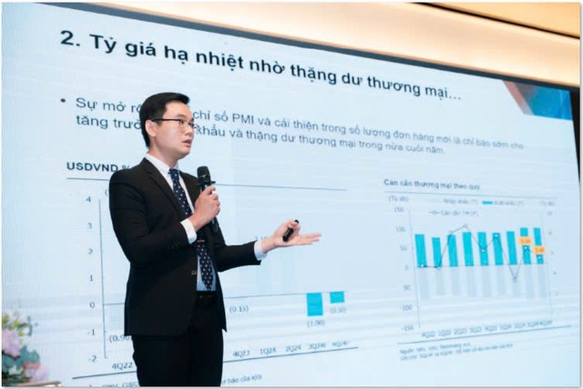 Ông Trần Trương Mạnh Hiếu – Trưởng phòng Chiến lược thị trường trình bày về triển vọng kinh tế vĩ mô.