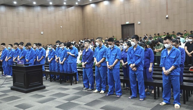 Các bị cáo trong phần tuyên án chiều 31/8. Các bị cáo trong phần tuyên án chiều 31/8.