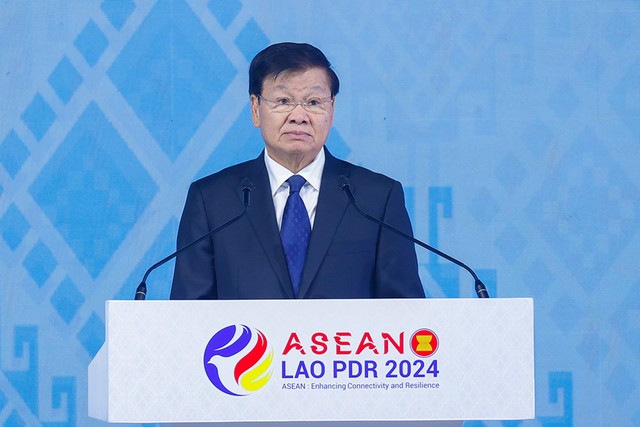 Tổng Bí thư, Chủ tịch nước Lào Thongloun Sisoulith phát biểu tại lễ khai mạc. Ảnh: VGP/Nhật Bắc Tổng Bí thư, Chủ tịch nước Lào Thongloun Sisoulith phát biểu tại lễ khai mạc. Ảnh: VGP/Nhật Bắc