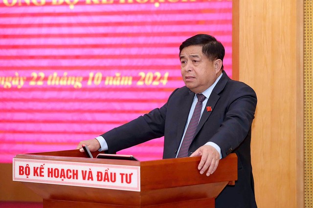 Bộ trưởng Nguyễn Chí Dũng phát biểu tại Hội nghị. Ảnh: Đức Trung