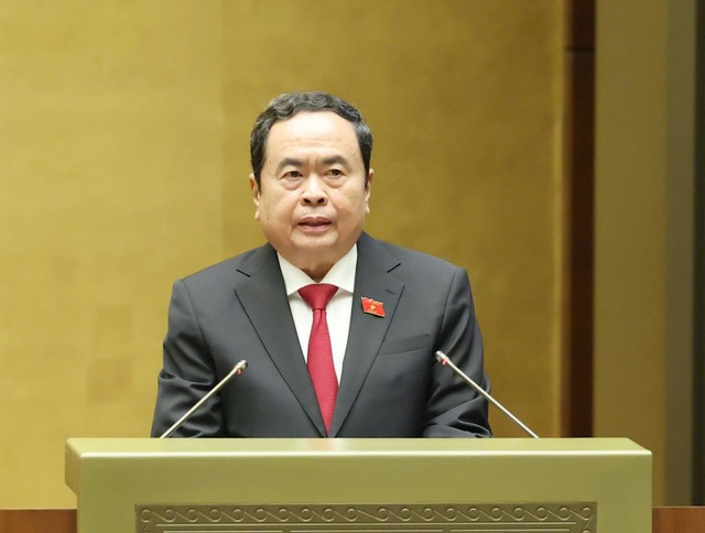 Chủ tịch Quốc hội Trần Thanh Mẫn phát biểu khai mạc - Ảnh Duy Linh