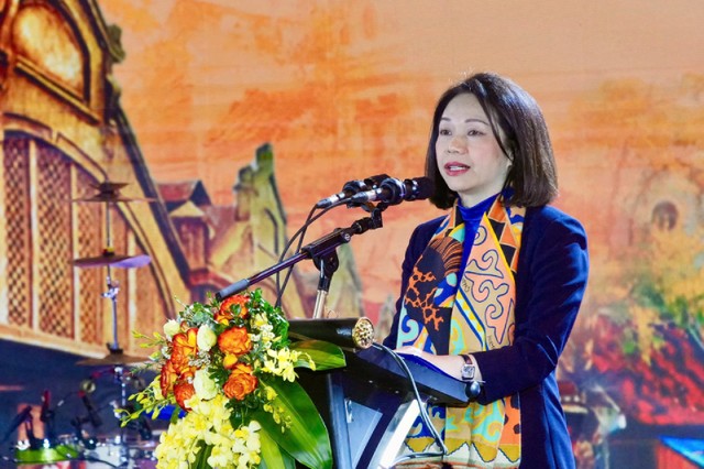 Phó Chủ tịch UBND TP. Hà Nội Vũ Thu Hà phát biểu tại Lễ khai mạc Lễ hội Văn hóa ẩm thực Hà Nội 2024.