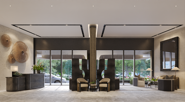 Sảnh căn hộ hiện đại, sang trọng được thiết kế theo tiêu chuẩn khách sạn Sảnh căn hộ hiện đại, sang trọng được thiết kế theo tiêu chuẩn khách sạn