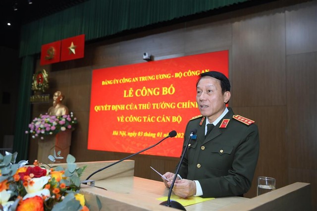 Bộ trưởng Bộ Công an Lương Tam Quang phát biểu tại buổi Lễ. Ảnh: BCA Bộ trưởng Bộ Công an Lương Tam Quang phát biểu tại buổi Lễ. Ảnh: BCA