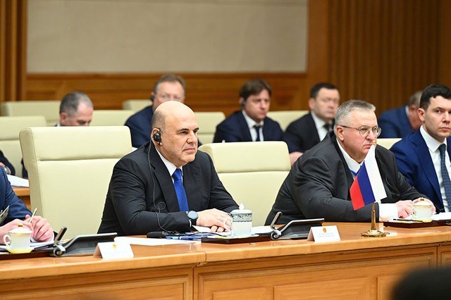 Thủ tướng Liên bang Nga Mikhail Vladimirovich Mishustin tại buổi Hội đàm.