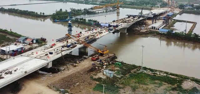 Cuối tháng 3/2025, cầu Tiên Thanh được hợp long sau đúng 1 năm thi công
