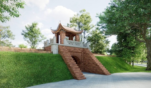 Một góc thành cổ Sơn Tây sau phục dựng (ảnh phối cảnh)