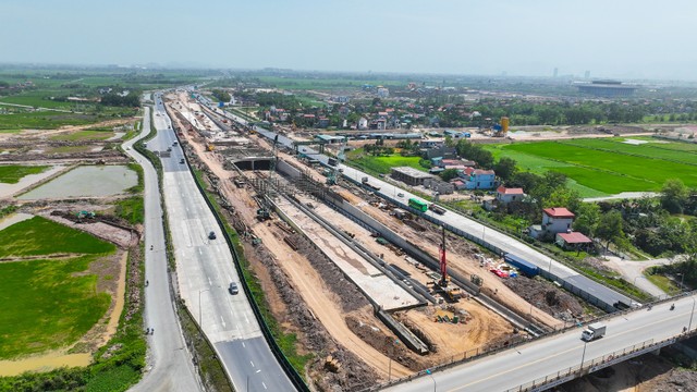 Nút giao Phú Thứ 3 tầng, kết nối cao tốc Pháp Vân - Ninh Bình với Vành đai 5, dự kiến hoàn thành tháng 8/2025