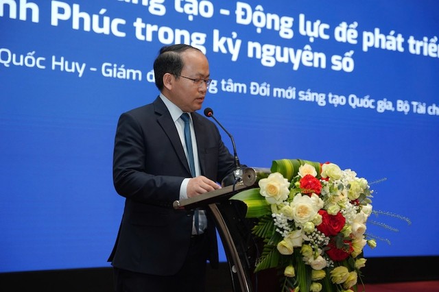 Ông Vũ Quốc Huy, Giám đốc Trung tâm Đổi mới sáng tạo Quốc gia (NIC) phát biểu tại Diễn đàn.