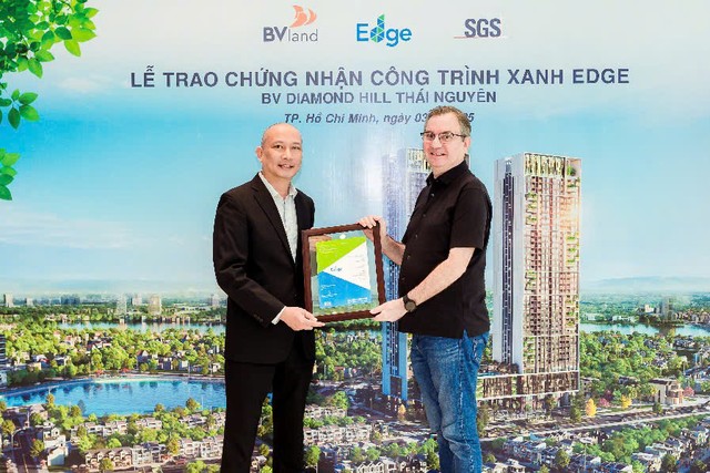 Tổ hợp bất động sản cao cấp Diamond Hill Thái Nguyên nhận chứng chỉ EDGE (hệ thống chứng nhận công trình xanh) toàn cầu