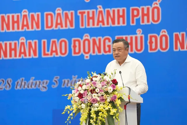 Chủ tịch UBND TP. Hà Nội Trần Sỹ Thanh phát biểu tại hội nghị.