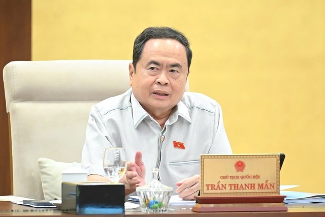 Chủ tịch Quốc hội Trần Thanh Mẫn phát biểu tại phiên họp.