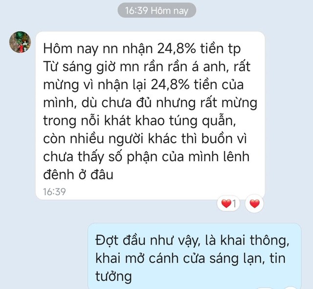 Tin nhắn phấn khởi và tin tưởng của các trái chủ gửi tới phóng viên.