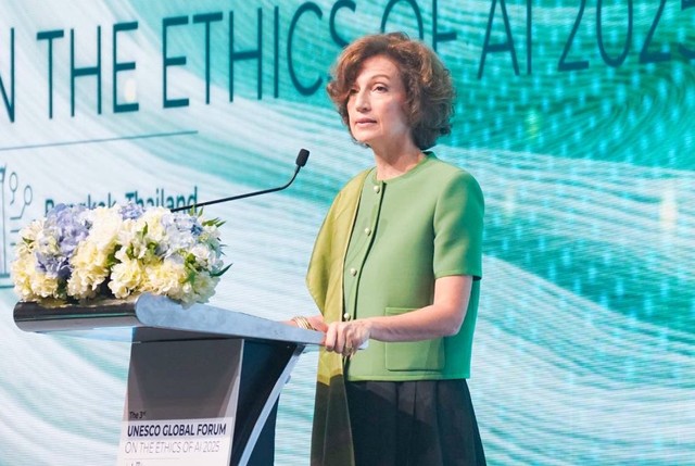 Tổng giám đốc UNESCO Audrey Azoulay phát biểu tại sự kiện