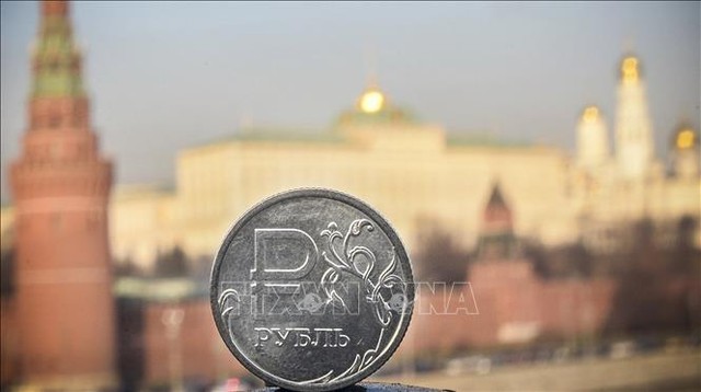 Đồng tiền xu ruble của Nga. Ảnh minh họa: AFP/TTXVN