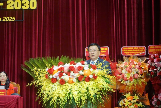 Ông Nguyễn Xuân Thắng, Giám đốc Học viện Chính trị quốc gia Hồ Chí Minh, Chủ tịch Hội đồng Lý luận Trung ương phát biểu chỉ đạo Đại hội.