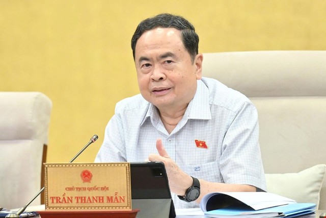 Chủ tịch Quốc hội Trần Thanh Mẫn phát biểu tại phiên họp.