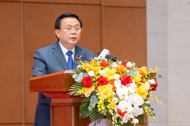 Chủ tịch Hội đồng Lý luận Trung ương Nguyễn Xuân Thắng phát biểu đề dẫn - Ảnh: PT. Chủ tịch Hội đồng Lý luận Trung ương Nguyễn Xuân Thắng phát biểu đề dẫn - Ảnh: PT.