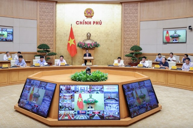 Phiên họp trực tuyến tới các địa phương. Ảnh: VGP/Nhật Bắc