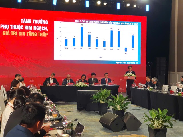 TS. Lê Duy Bình, Giám đốc Economica Vietnam phát biểu tại Phiên đối thoại vòng bộ, ngành của VPSF 2025.