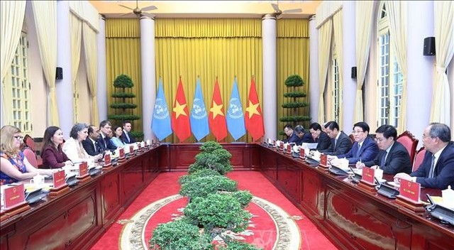 Toàn cảnh buổi tiếp. Ảnh: Lâm Khánh.