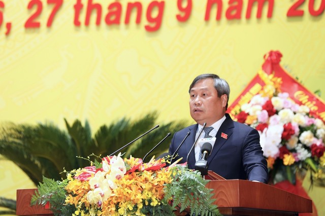 Ông Vũ Đại Thắng, Bí thư Tỉnh uỷ Quảng Ninh phát biểu khai mạc Đại hội.