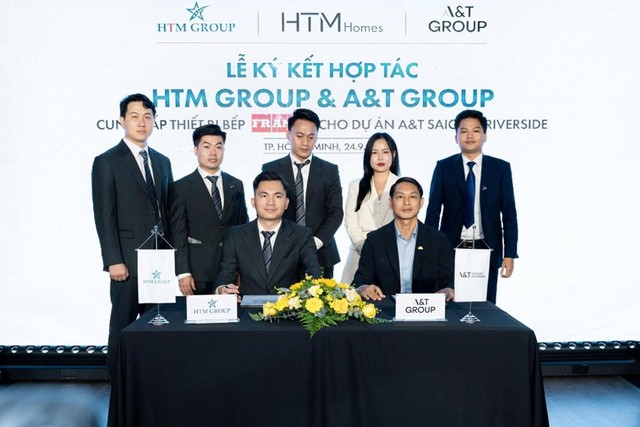 Lễ ký kết hợp tác cung cấp thiết bị bếp Franke cho dự án A&amp;T Saigon Riverside giữa Chủ đầu tư A&amp;T Group và HTM Group vào ngày 24/09/2025