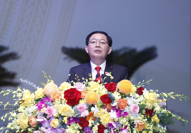 Bí thư Tỉnh ủy Gia Lai nhiệm kỳ 2020 - 2025 Hồ Quốc Dũng phát biểu khai mạc Đại hội.