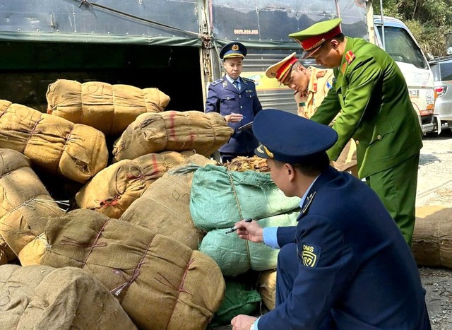 Hoạt động phối hợp liên ngành của lực lượng chức năng tỉnh Cao Bằng. Ảnh: BCB.