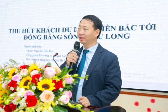 Ông Nguyễn Tiến Đạt, Phó Chủ tịch Hiệp hội Du lịch Hà Nội phát biểu tại Hội nghị.