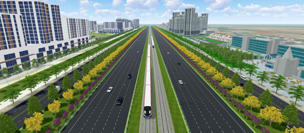 Phối cảnh tuyến đường kết nối Đông - Tây thành phố Hải Phòng. Phối cảnh tuyến đường kết nối Đông - Tây thành phố Hải Phòng.