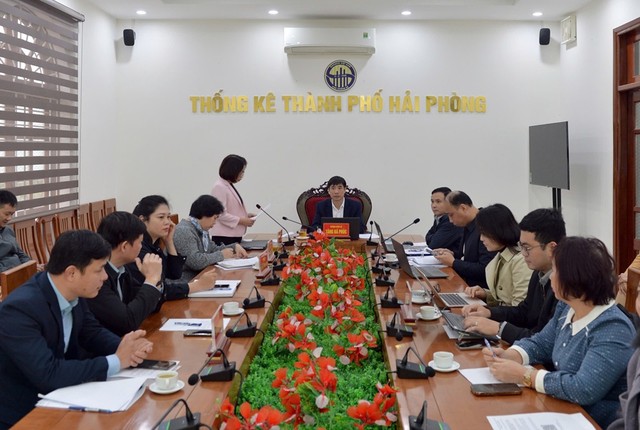 Quang cảnh buổi họp báo công bố số liệu thống kê kinh tế - xã hội thành phố Hải Phòng năm 2025