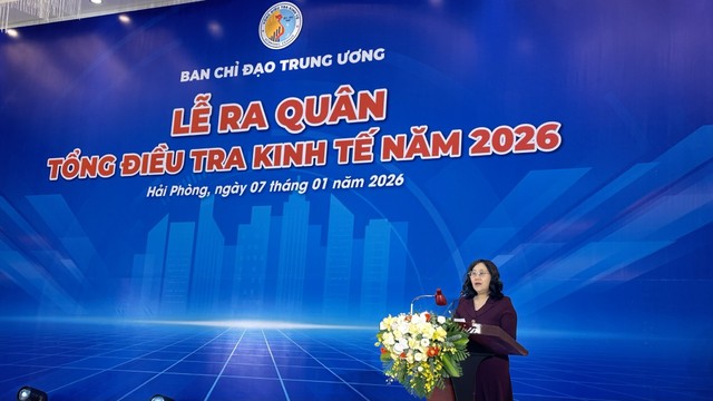 Bà Nguyễn Thị Hương, Cục trưởng Cục thống kê phát biểu. Ảnh: Quỳnh Nga