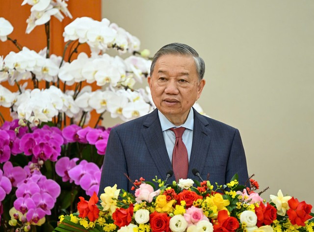 Tổng Bí thư Tô Lâm phát biểu tại buổi lễ. (Ảnh: DUY LINH) Tổng Bí thư Tô Lâm phát biểu tại buổi lễ. (Ảnh: DUY LINH)