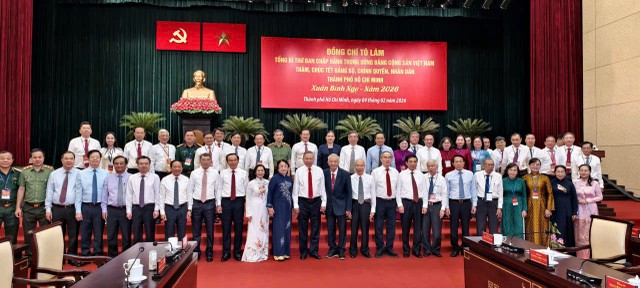 Tổng Bí thư Tô Lâm đến thăm, chúc Tết Đảng bộ, chính quyền, Nhân dân TP.HCM.